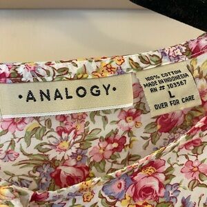 Analogy Floral Cotton Top Size Large Like New Condition